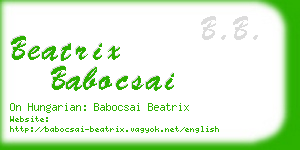 beatrix babocsai business card